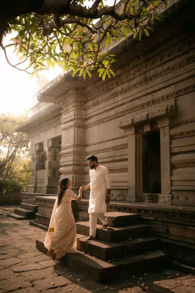 Outdoor pre wedding pose