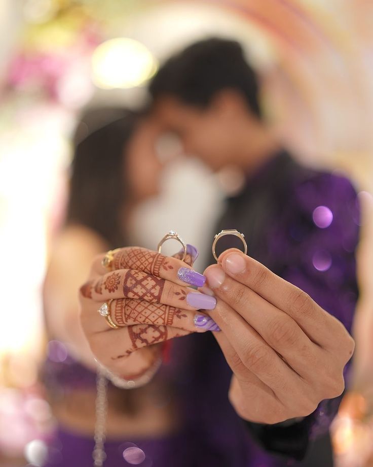 Captured couples rings on engagement ceremony